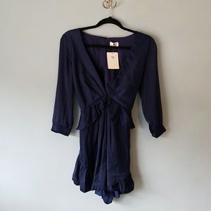 Hello molly satin feel romper nwt